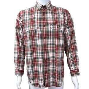 Carhartt Plaid Shirt Mens M Red Cotton Long Sleeve Relaxed Fit Casual